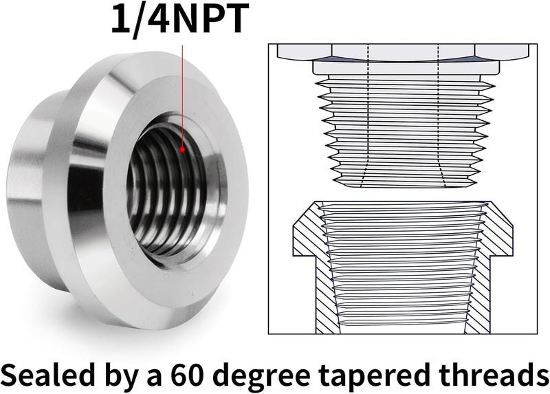 CNRAQR Aluminum 1/4" NPT Female Weld on Bung Weldable Fitting 4PCS - Image 3